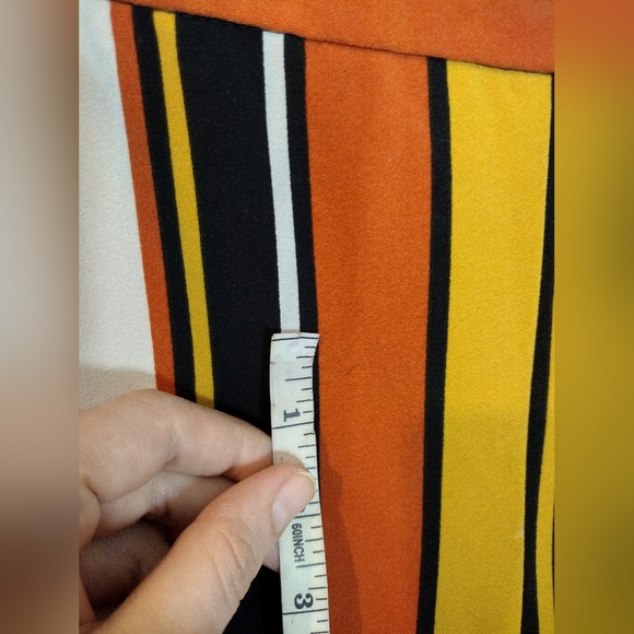 Cynthia Rowley Orange Black and Yellow Striped Pants Slacks - Picture 6 of 8